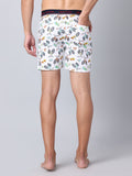 Men's Multicolor, 100% Cotton, Print, Regular Fit, Outer Elastic, Mid-Rise, Boxers