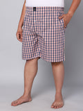 Men's Orange, 100% Cotton, Checks, Regular Fit, Inner Elastic, Mid-Rise, Boxers