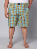 Men's Multicolor, 100% Cotton, Checks, Regular Fit, Inner Elastic, Mid-Rise, Boxers