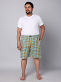 Men's Multicolor, 100% Cotton, Checks, Regular Fit, Inner Elastic, Mid-Rise, Boxers