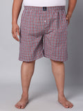 Men's Orange/Marron, 100% Cotton, Checks, Regular Fit, Inner Elastic, Mid-Rise, Boxers