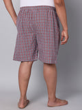 Men's Orange/Marron, 100% Cotton, Checks, Regular Fit, Inner Elastic, Mid-Rise, Boxers