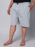 Men's White/Green, 100% Cotton, Checks, Regular Fit, Inner Elastic, Mid-Rise, Boxers