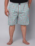 Men's Green/Brown, 100% Cotton, Checks, Regular Fit, Inner Elastic, Mid-Rise, Boxers