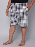 Men's Grey, 100% Cotton, Checks, Regular Fit, Inner Elastic, Mid-Rise, Boxers