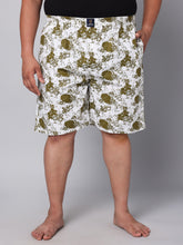 Men's Green, 100% Cotton, Print, Regular Fit, Inner Elastic, Mid-Rise, Boxers
