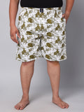 Men's Green, 100% Cotton, Print, Regular Fit, Inner Elastic, Mid-Rise, Boxers