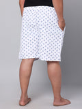 Men's Blue/White, 100% Cotton, Print, Regular Fit, Inner Elastic, Mid-Rise, Boxers