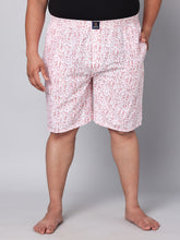 Men's White/Red, 100% Cotton, Print, Regular Fit, Inner Elastic, Mid-Rise, Boxers