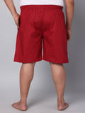 Men's Red, 100% Cotton, Print, Regular Fit, Inner Elastic, Mid-Rise, Boxers