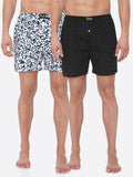 Men's Multicolor, 100% Cotton, Printed, Regular Fit, Inner Elastic, Mid , Boxers - Pack of 2