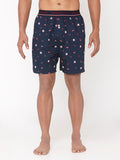 Men's Multicolor, 100% Cotton, Print, Regular Fit, Outer Elastic, Mid Rise, Boxers - Pack of 2