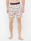 Men's Multicolor, 100% Cotton, Print, Regular Fit, Outer Elastic, Mid Rise, Boxers - Pack of 2