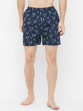 Men's Multicolor, 100% Cotton, Print, Regular Fit, Inner Elastic, Mid Rise, Boxers - Pack of 2
