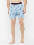 Men's Multicolor, 100% Cotton, Print, Regular Fit, Outer Elastic, Mid Rise, Boxers - Pack of 2