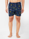 Men's Multicolor, 100% Cotton, Printed, Regular Fit, Inner Elastic, Mid Rise, Boxers - Pack of 2