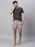 Men's Multicolor, 100% Cotton, Printed, Regular Fit, Inner Elastic, Mid-Rise, Boxers- Pack of 3