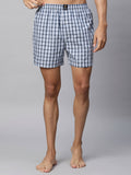 Men's Multicolor, 100% Cotton, Checks, Regular Fit, Inner Elastic, Mid-Rise, Boxers- Pack of 3