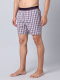 Men's Multicolor, 100% Cotton, Checks, Regular Fit, Outer Elastic, Mid-Rise, Boxers- Pack of 3