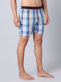 Men's Multicolor, 100% Cotton, Checks, Regular Fit, Outer Elastic, Mid-Rise, Boxers- Pack of 3