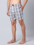 Men's Multicolor, 100% Cotton, Checks, Regular Fit, Inner Elastic, Mid-Rise, Boxers- Pack of 2