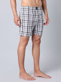 Men's Multicolor, 100% Cotton, Checks, Regular Fit, Inner Elastic, Mid-Rise, Boxers- Pack of 2