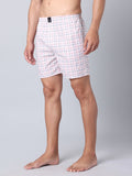 Men's Multicolor, 100% Cotton, Checks, Regular Fit, Inner Elastic, Mid-Rise, Boxers- Pack of 2