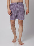 Men's Multicolor, 100% Cotton, Checks, Regular Fit, Inner Elastic, Mid-Rise, Boxers- Pack of 3