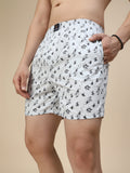 Men's Multicolor, 100% Cotton, printed, Regular Fit, Inner Elastic, Mid-Rise, Boxers- Pack of 2