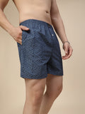 Men's Multicolor, 100% Cotton, printed, Regular Fit, Inner Elastic, Mid-Rise, Boxers- Pack of 2