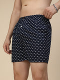 Men's Multicolor, 100% Cotton, printed, Regular Fit, Inner Elastic, Mid-Rise, Boxers- Pack of 2