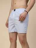 Men's Multicolor, 100% Cotton, printed, Regular Fit, Inner Elastic, Mid-Rise, Boxers- Pack of 2