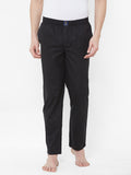 Men's Printeded, Black, 100% Cotton, Regular Fit, Elasticated, Waistband, Pyjama With Side Pockets