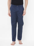 Men's Printeded, Navy, 100% Cotton, Regular Fit, Elasticated, Waistband, Pyjama With Side Pockets