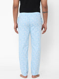 Men's Printed, Blue, Cotton, Printed, Elasticated, Waistband, Pyjama  With Side Pockets