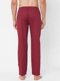Men's Polka Print, Wine, Cotton, Regular Fit, Elasticated, Waistband, Pyjama  With Side Pockets