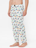 Men's Printed, Multicolor, Cotton, Regular Fit, Elasticated, Waistband, Pyjama  With Side Pockets