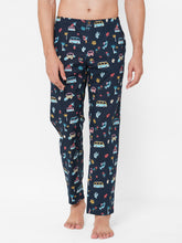 Men's Printed, Multicolor, Cotton, Regular Fit, Elasticated, Waistband, Pyjama With Side Pockets