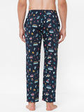 Men's Printed, Multicolor, Cotton, Regular Fit, Elasticated, Waistband, Pyjama  With Side Pockets