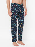 Men's Printed, Multicolor, Cotton, Regular Fit, Elasticated, Waistband, Pyjama  With Side Pockets