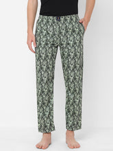 Men's Printed, Green, Cotton, Regular Fit, Elasticated, Waistband, Pyjama With Side Pockets