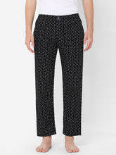 Men's Polka Print, Black, Cotton, Regular Fit, Elasticated, Waistband, Pyjama With Side Pockets