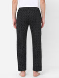 Men's Polka Print, Black, Cotton, Regular Fit, Elasticated, Waistband, Pyjama  With Side Pockets