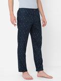 Men's Printed, Navy, Cotton, Regular Fit, Elasticated, Waistband, Pyjama With Side Pockets