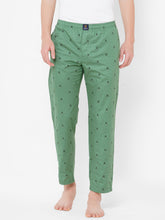 Men's Printed, Mint Green, Cotton, Regular Fit, Elasticated, Waistband, Pyjama With Side Pockets