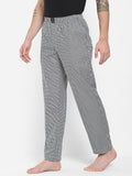 Men's Checkered, Grey, Cotton, Regular Fit, Elasticated, Waistband, Pyjama With Side Pockets