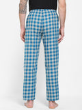 Men's Checkered, Blue, Cotton, Regular Fit, Elasticated, Waistband, Pyjama With Side Pockets
