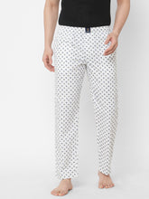 Women's Printed, White, Cotton, Regular Fit, Elasticated, Waistband, Pyjama With Side Pockets