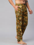 Men's Printed, Multicolor, Cotton, Regular Fit, Elasticated, Waistband, Pyjama With Side Pockets
