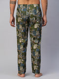 Men's Printed, Multicolor, Cotton, Regular Fit, Elasticated, Waistband, Pyjama  With Side Pockets